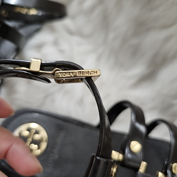 Tory Burch Jelly Vaughn Black Gladiator Sandals Sz 7.5 - Picture 6 of 9